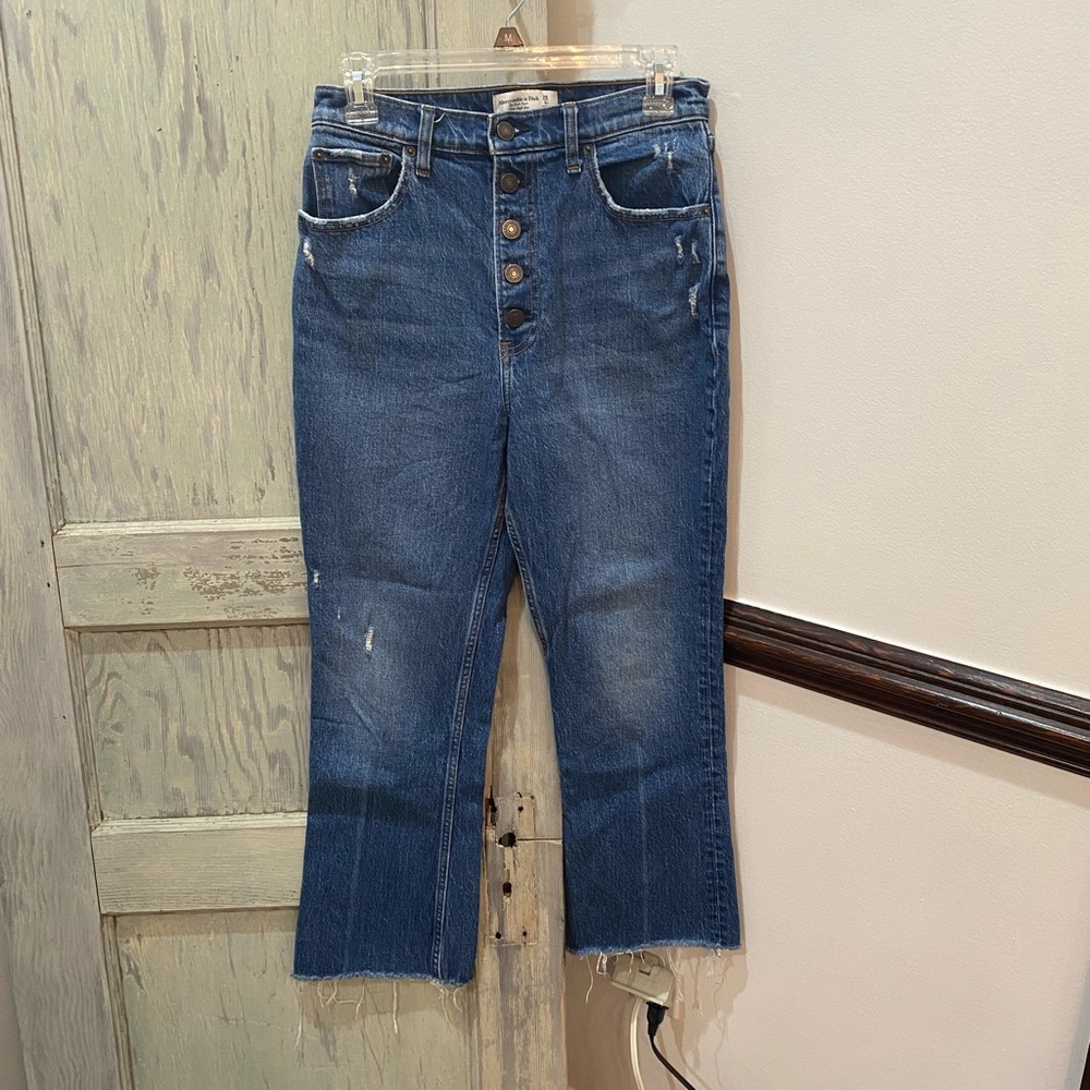 Abercrombie & Fitch Dark Denim Wide Leg Jeans
